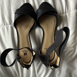 White Mountain Navy Blue D'Orsay Open-Toe Heels